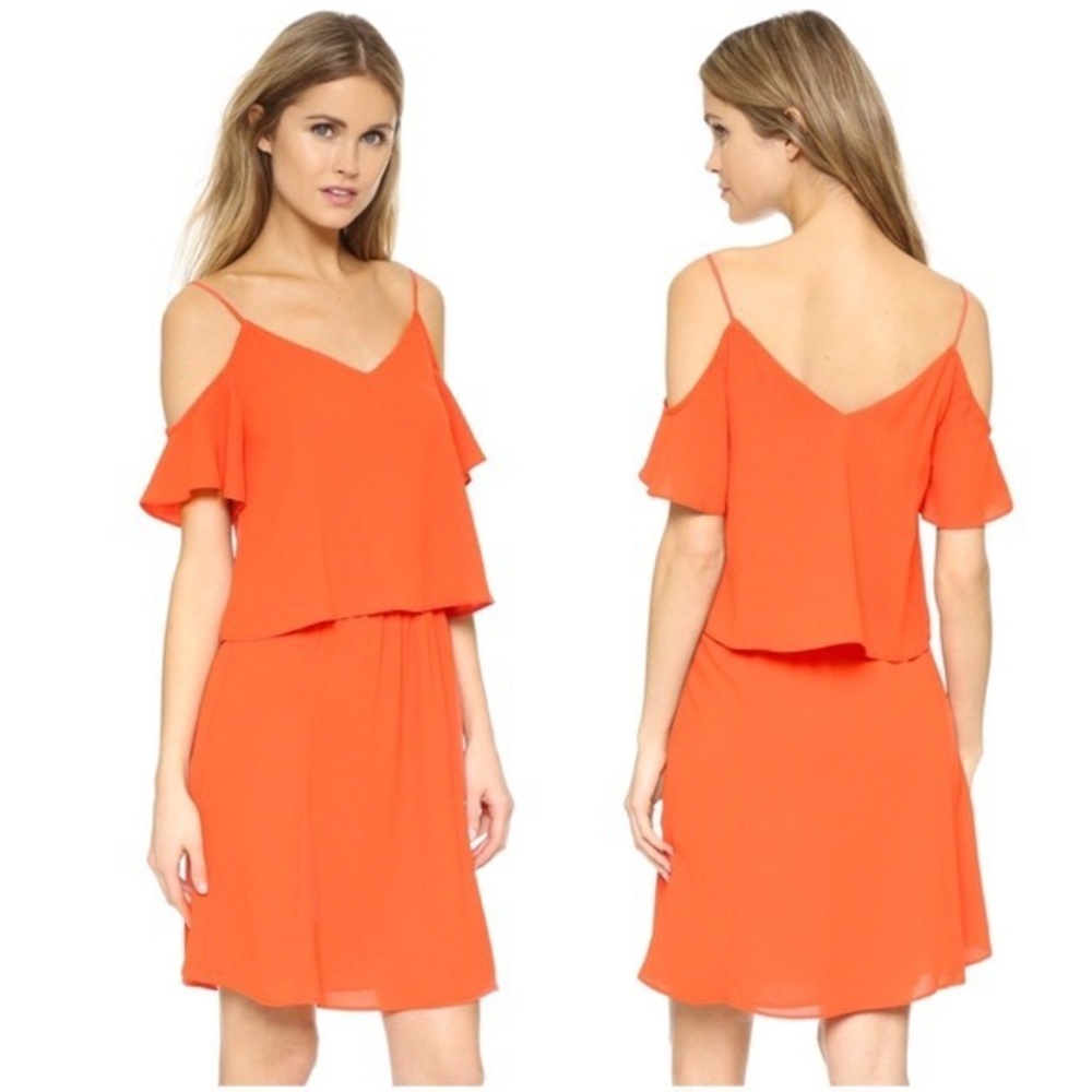 cooper & ella Selin Cold Shoulder‎ Dress red orange